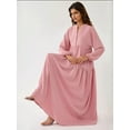 thumbnail image 2 of Textured V-Neck Maxi Dress with Button Detail, 2 of 6