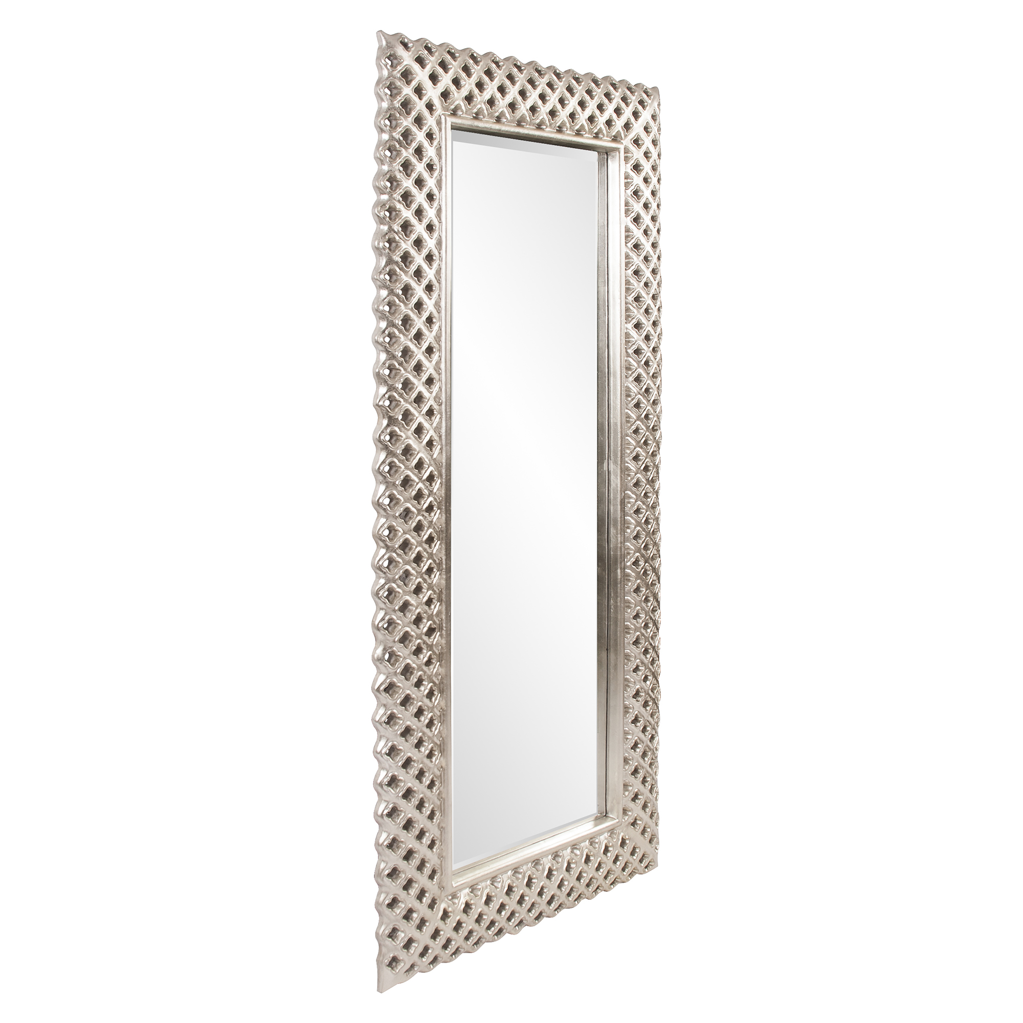 Tyler Dillon Full Length Rectangular Beveled Mirror with Trellis Patterned Frame 71"H x 32.5"W