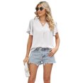 thumbnail image 1 of Birdeem T-Shirt d'Été Décontracté Aguichant Mode pour Femmes Tunique Découpée Manches à Volants Haut Blouse, 1 of 8