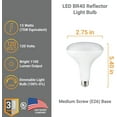 thumbnail image 2 of Diodesy- Pack of 6 BR40/LED/13W/65K BR40 LED Reflector Light Bulb, Indoor Flood Light, CRI80, 6500K Daylight, 13W (75W Equivalent), 1100 Lumen, Interior Dimmable Recessed Can Light Bulbs, UL Listed, 2 of 2