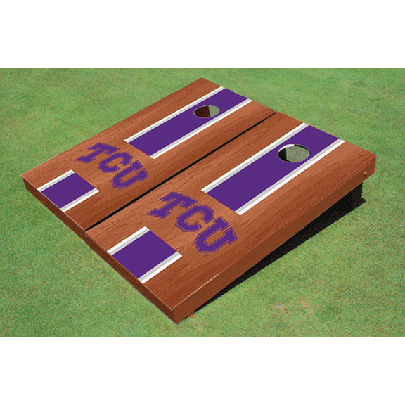 Texas Christian University "TCU" Purple Rosewood Matching Long Stripe Cornhole Boards