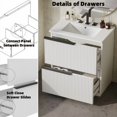 thumbnail image 5 of 30" Bathroom Vanity Modern Fluted Design with Ceramic Sink Full-Extension Soft-Close Drawers Luxury Storage Cabinet for Bathroom Organization White, 5 of 9