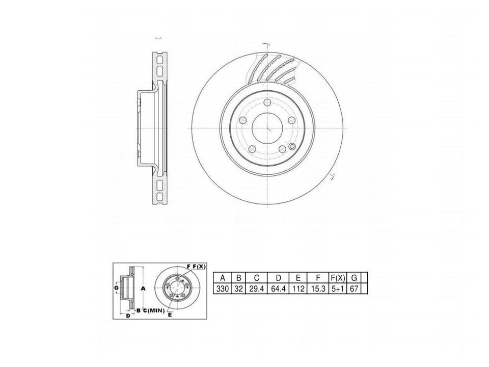 UltraHC Coated High Carbon Brake Rotor, Front UR003594, Mercedes-Benz GLK350 2015-2010
