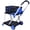 Blue + Aluminium, variant on 2-Tier Collapsible Utility Cart with Baskets, Shopping Cart for Groceries, 154LB Capacity Aluminum Folding Wagon with 360° Swivel Wheels and Foot Brake