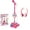 Pink, variant on Toys Karaoke Microphone with Adjustable Stand,Standing Mic for Portable Singing, Retractable Headset for Music Sing-along,Flashing Stage Light Base for Aged 3-6 (Pink)