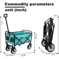 thumbnail image 2 of Olurrisa Minimeetall Extention Collapsible Foldable Wagon Cart with strapping system Beach Wagon Utility Cart Utility Wagon Grocery Cart for for Camping Shopping, 2 of 3