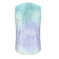 thumbnail image 5 of Tie Dye V Neck Tank Top Women Sleeveless Vest Multicolor Casual Basic Tunic Shirt Cotton Blouse Y2K Vacation Beach Tee With Keyhole Detail, 5 of 6