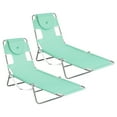 thumbnail image 1 of Ostrich Chaise Lounge Folding Sunbathing Recliner Lawn Chair, Teal (2 Pack), 1 of 12