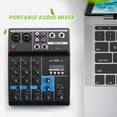 thumbnail image 3 of Portable Audio Mixer Professional 4 Channel Bluetooth Mixer DJ Console with Reverb Effect for Karaoke USB Live Stage KTV, 3 of 5