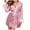 Pink, variant on Feancey Womens Silk Robe Solid Color Kimonos Sleepwear for Bride Plush Trim Long Sleeve Short Bathrobe Soft Satin Nightgowns with Belt Purple M