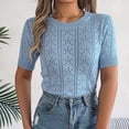 thumbnail image 5 of Wdgfv Cowl Neck Pullover Women Women's Short Sleeve Knit Pullover for Spring Summer Casual Comfort and, 5 of 5