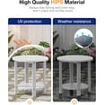 thumbnail image 5 of PetFurnishn  Outdoor Side Table for Patio: 16in HIPS Small Round Outdoor End Table - 2-Tier Adirondack Tables for Patio Porch Yard Poolside Living Room Beach Bedroom (White, 1 Pack), 5 of 8