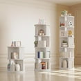 thumbnail image 4 of YYEAN Rotating Bookshelf, 360° Rotating Bookcase for Small Space, Corner Bookcase for Bedroom, Living Room, Study Room, 4 Tier, White, 4 of 8