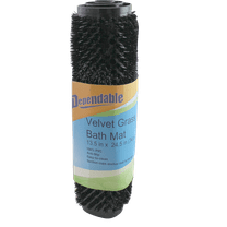 Dependable Industries inc. Essentials Grass Textured Spa Quality Foot Scrubber Shower Bath Mat Anti-Slip 24.5" x 13.5" Black