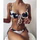 thumbnail image 2 of Conjunto de bikini de vendaje con estampado de mujer Push-Up Split Traje de baño Ropa de playa Traje de baño Fridja  nalpqowj19678, 2 of 8