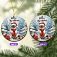 thumbnail image 2 of Merry Christmas Siamese Enjoys Catmas Winter Xmas Holiday Ceramic Round Ornament Cat Lover Kitten Owner Gifts Home Tree Decor - 02022, 2 of 5