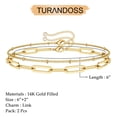 thumbnail image 6 of Turandoss 14K-Gold-Plated Bracelet for Women 14K-Gold-Plated Layering Oval Chain Bracelet Cute Layered Beads Women Jewelry Mothers Day Birthday Gift for Women Mom Teacher Girlfriend (Oval & Chain), 6 of 8