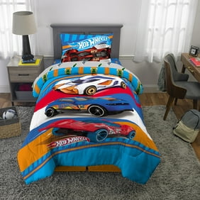 Hot Wheels Twin Full Kids Reversible Comforter And Sham Bedding