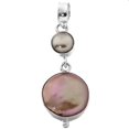 thumbnail image 2 of Bronze Brown Freshwater Coin Cultured Pearl 925 Sterling Silver Pendant, 1 5/16", 2 of 3