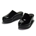 thumbnail image 2 of YDN Women Comfy Platform Round Toe Clogs Mules Slip On Wedge Mid Heel Slippers Sandals Summer Beach Dressy Shoes Size 10.5 Black Patent, 2 of 4