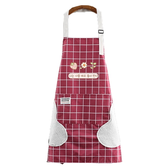 Cooking Apron for Adult, Adjustable Waterproof Kitchen Aprons with Practical Pocket and Side Hand Wipers for Housework, BBQ, Chef, Birthday, Christmas Gifts