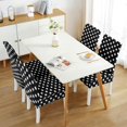 thumbnail image 4 of Dining Room Chair Covers 4pcs Stretch Dining Chair Cover Removable Washable Chair Seat Protector Cover for Home Party Hotel Wedding Ceremony, Universal Size (black & White Dots), 4 of 5