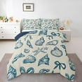 thumbnail image 3 of Homewish Kawaii Seashell Starfish Queen Comforter Set, Cute Marine Sealife Bedding Sets, Vintage Ocean Cartoon Reversible Bedding Comforter Set, Lightweight Room Decor, 3pcs, 3 of 8