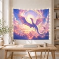 thumbnail image 5 of Dragon Soaring Through With Cloud Filled Sky At, Mystical Fantasy for Space Lovers, Galaxy Room Decor, Graduation Gift, Tapestry Wall Hanging for Bedroom and Dorm, 5 of 7