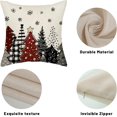 thumbnail image 3 of Christmas Pillow Covers 18x18 Inch 2 Pcs Red Black Plaid Christmas Tree Decor Throw Pillows Winter Snowflakes Xmas Holiday Farmhouse Decoration Pillowcase Linen Cushion Cover for Couch Sofa Bed, 3 of 4