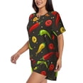 thumbnail image 2 of Picia Chili2 Pajamas Sets for Women Soft Short-Sleeved Pjs with Lounge Shorts Two Piece Sleepwear-, 2 of 9