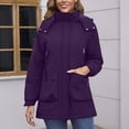 thumbnail image 2 of Raincoat for Women Waterproof with Hood Lightweight Fleece Raincoat for Hiking Trendy Windbreaker Outdoor Rain Jacket, 2 of 7