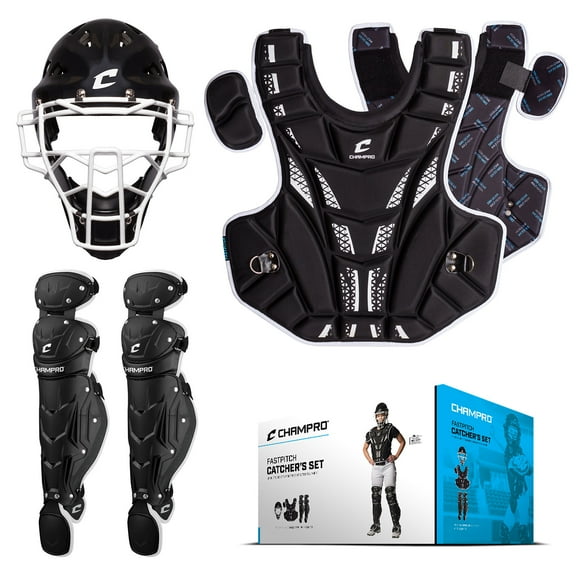 CHAMPRO Youth Flexible Protective Softball Catcher's Equipment Gear Set, Ages 8 & Under