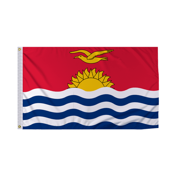 Promopatriot Kiribati Country Flag 3x5 Ft Outdoor Nylon Double Stitched Edges Canvas Header Brass Grommets 3'x5' Kiribati