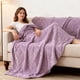 thumbnail image 5 of Manta Polar Suave, Afelpada, Acogedora, Cálida, Ligera Y Versátil Para Cama, Sofá Y Viajes, Color Morado, 5 of 9