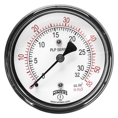 UPC 628311203066 product image for WINTERS INSTRUMENTS PLP342 Pressure Gauge, 0 to 55 in wc, 1/4 in MNPT, Black | upcitemdb.com