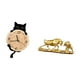 thumbnail image 5 of Reloj de pared,Reloj de pared decorativo para baño y dormitorio.,Reloj de pared de gato silencioso y sin tictac,regalo,Estatua de escritorio,Figura decorativa de pelea de toros y osos, 5 of 8
