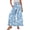 539#Blue, variant on Womens Palazzo Pants Elastic High Waisted Ties Ruffle Hem Wide Leg Trousers with Pockets Solid Pink M