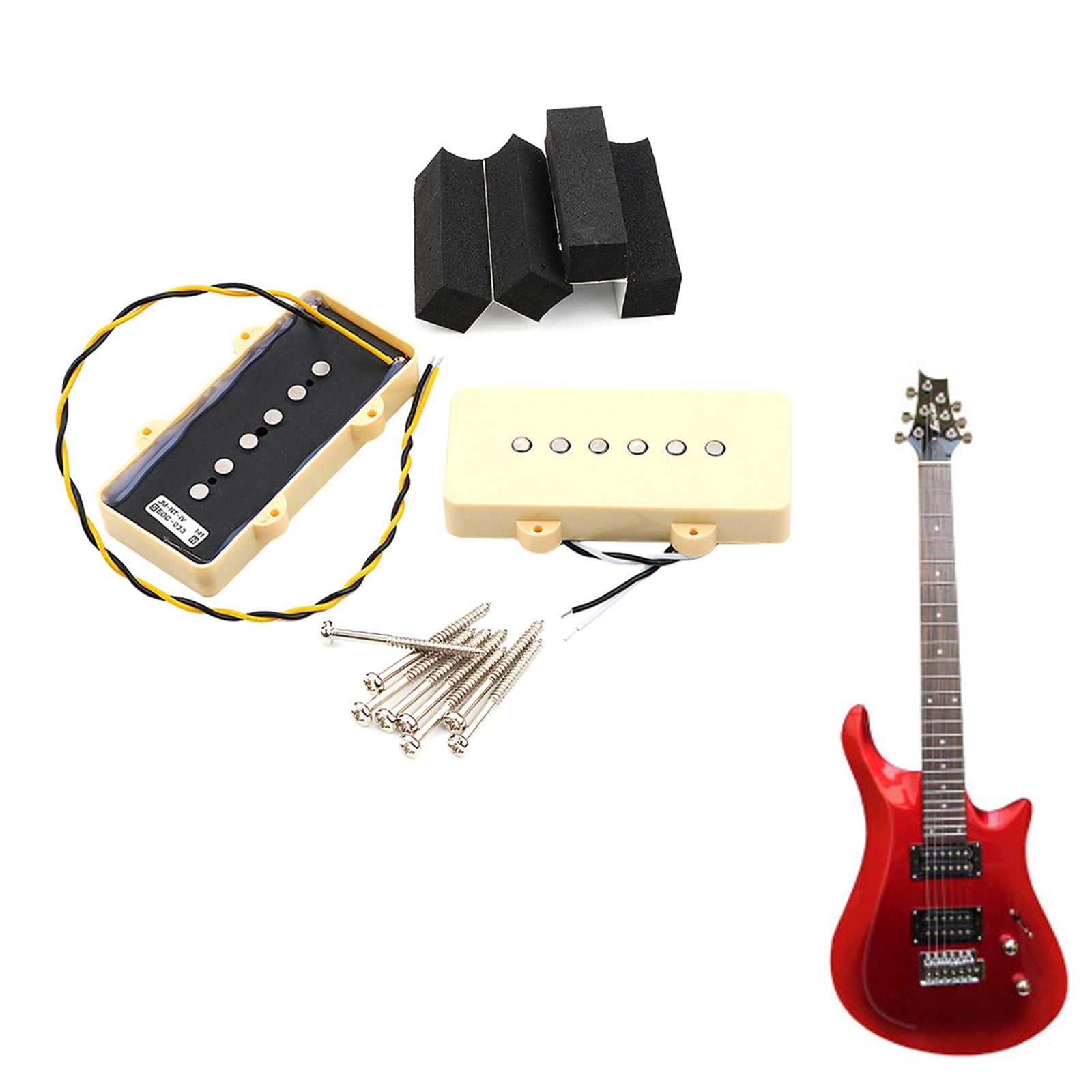 1 Set of Single Coil Guitar Pickups Neck and Bridge Pickup Compatible with LP Electric Guitar Parts Replacements