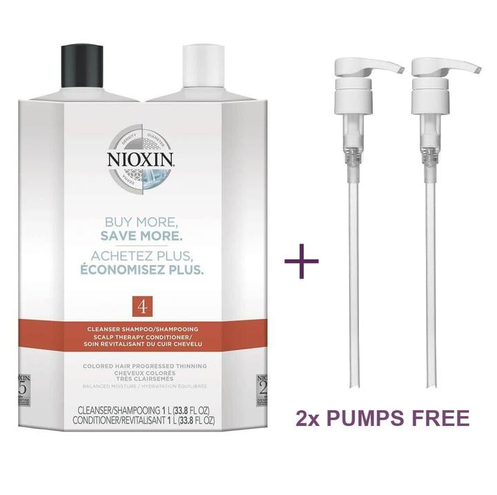 Nioxin System 4 shampoo & Conditioner Liter 33.8oz. Duo for Thining
