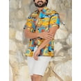 thumbnail image 4 of HAPPY BAY Men's Hawaiian Shirts Short Sleeve Button Down Shirt Mens Summer Shirts Casual Beach Holiday Hawaii Island Shirts for Men Funny 7XL Dolphin Turtle, Orange, 4 of 6