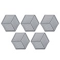 thumbnail image 2 of Manteles individuales para platos, 5 uds., salvamanteles de silicona, soportes hexagonales para ollas calientes, alfombrillas para sartenes calientes, funcionalidad versátil, 2 of 5