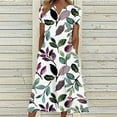 thumbnail image 1 of SMihono Robe d'Été Bohème pour Femmes Grande Taille Mode Décontractée d'Été avec Poches Manches Courtes Imprimée Col en V, 1 of 4