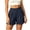 #02 Blue, variant on Womens Summer Solid Color Shorts Stylish Button Pleated Mid-Thigh Length Shorts Lightweight Comfort Elastic Waistband Wide Leg Shorts Relaxed Loose Fit Beach Shorts with Pockets 2XL