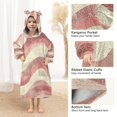 thumbnail image 3 of FORMRS Wearable Blanket Hoodie with Sleeves for Kids Cozy Flannel Sweatshirt, Soft Pink Pattern, 3 of 7