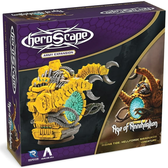 Renegade Games: Heroscape: Rising Tide – Hellforge Mandukor Army Expansion - 1 Fully Assembled Unpainted Miniature & Army Card, Game Add-On's