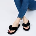 thumbnail image 6 of Women's Fuzzy Slippers Warm Plush Thong Slippers Soft Cozy House Slippers for Women Fluffy Flip-Flops Winter, 6 of 7
