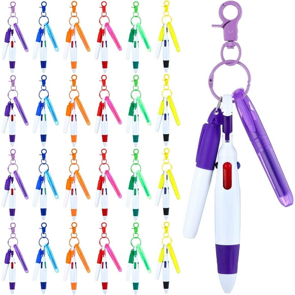 25 Sets Mini Highlighter Nurse Pens Including Retractable Shuttle Pens Highlighter Permanent Marker Nursing Keychain Clip Nurse Badge for Nursing Student School Staff(Multi Colors)