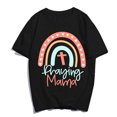 thumbnail image 2 of Praying Mama T-Shirt Cross Graphic Shirts Christ Faith Summer Casual Tops Short Sleeve Tee Gift Black Small, 2 of 4