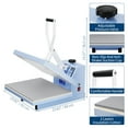 thumbnail image 3 of BeesClover Heat Press, Industrial Heat Press Machine for T Shirts, Fast Heating Digital Heat Transfer Press for Sublimation and Vinyl, Large Clamshell Heat Press for Clothes and Canvas Bags, 3 of 8