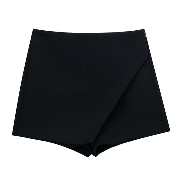 Tfken Summer Skirts For Women Solid Color Elastic Waist Mini Skirts Fashion Daily Wear Female Classic Clothes Black